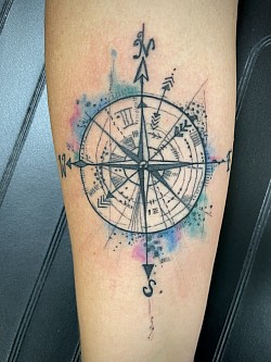 Watercolor compass