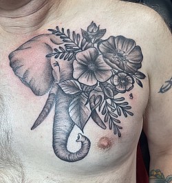 Elephant with flowers